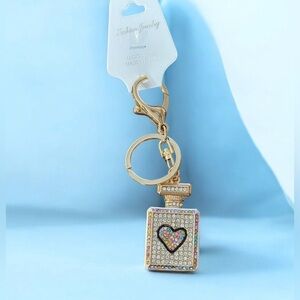 Keychain Perfume Bottle Rhinestone Bag Charm new